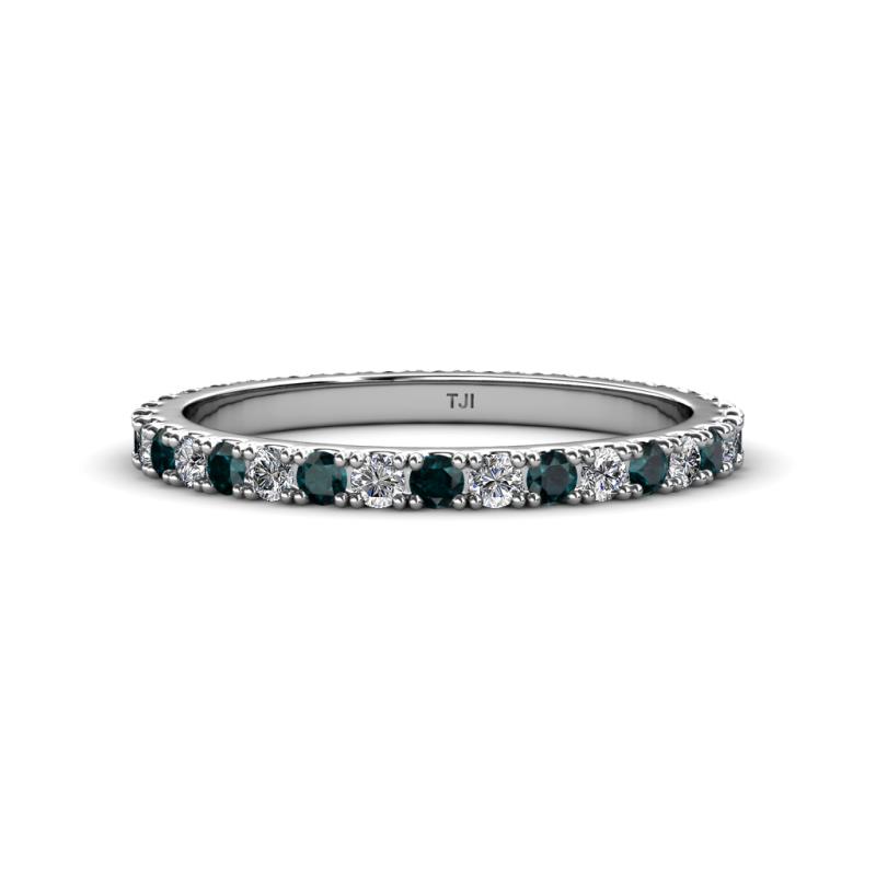 Lara 2.40 mm London Blue Topaz and Lab Grown Diamond Eternity Band 