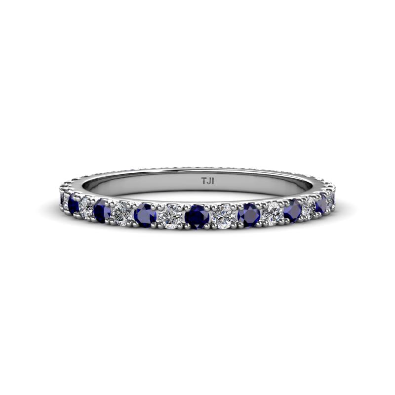 Lara 2.40 mm Blue Sapphire and Lab Grown Diamond Eternity Band 