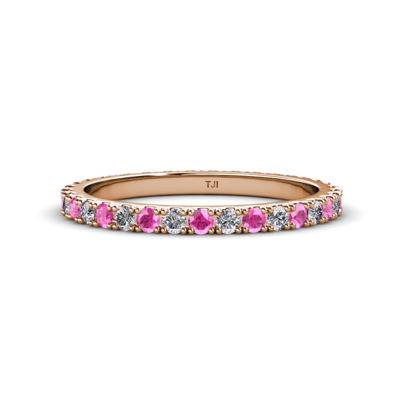 Lara 2.40 mm Pink Sapphire and Lab Grown Diamond Eternity Band 