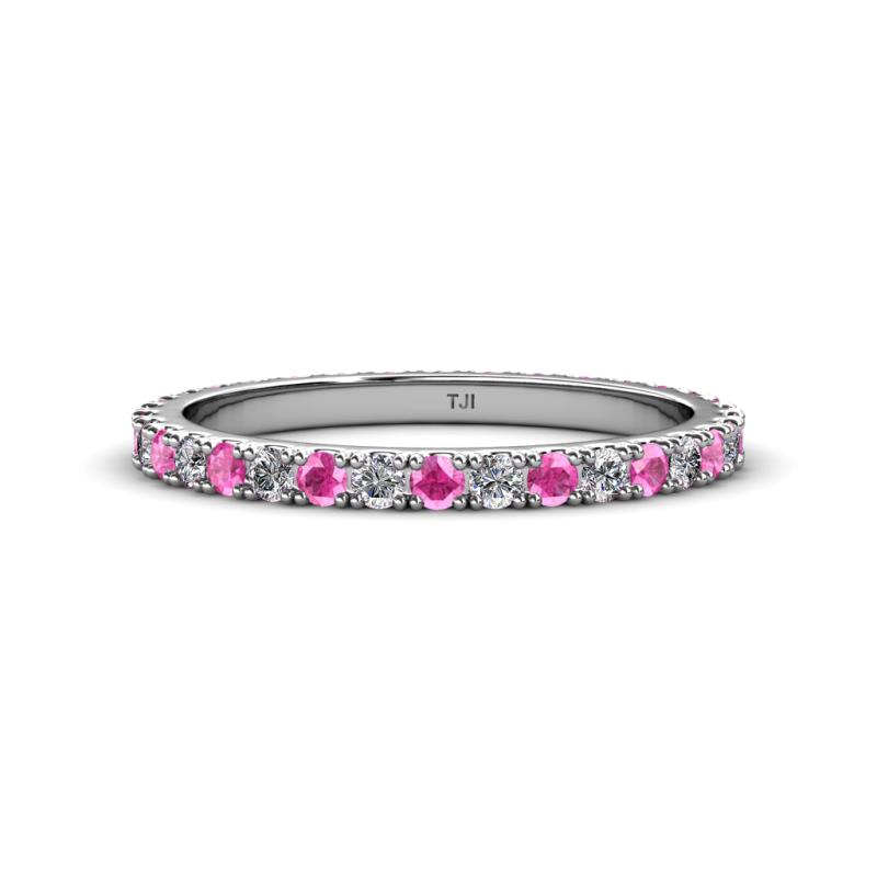 Lara 2.40 mm Pink Sapphire and Lab Grown Diamond Eternity Band 