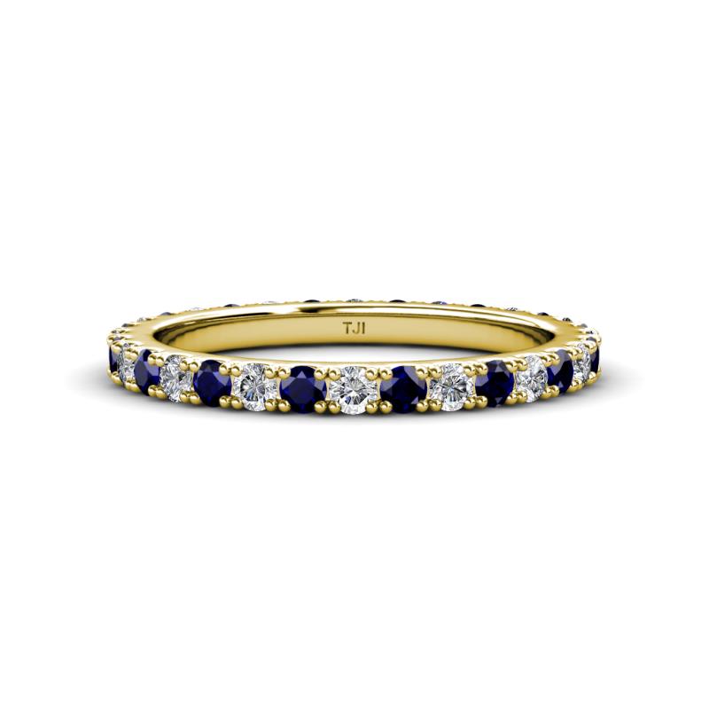 Lara 2.70 mm Blue Sapphire and Lab Grown Diamond Eternity Band 