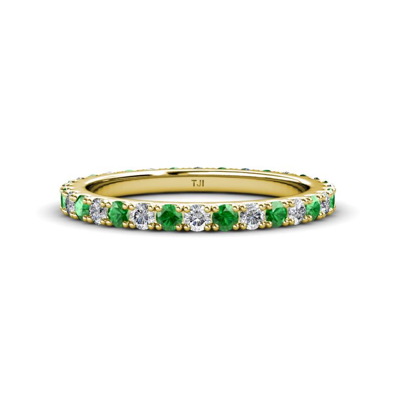 Lara 2.70 mm Green Garnet and Lab Grown Diamond Eternity Band 