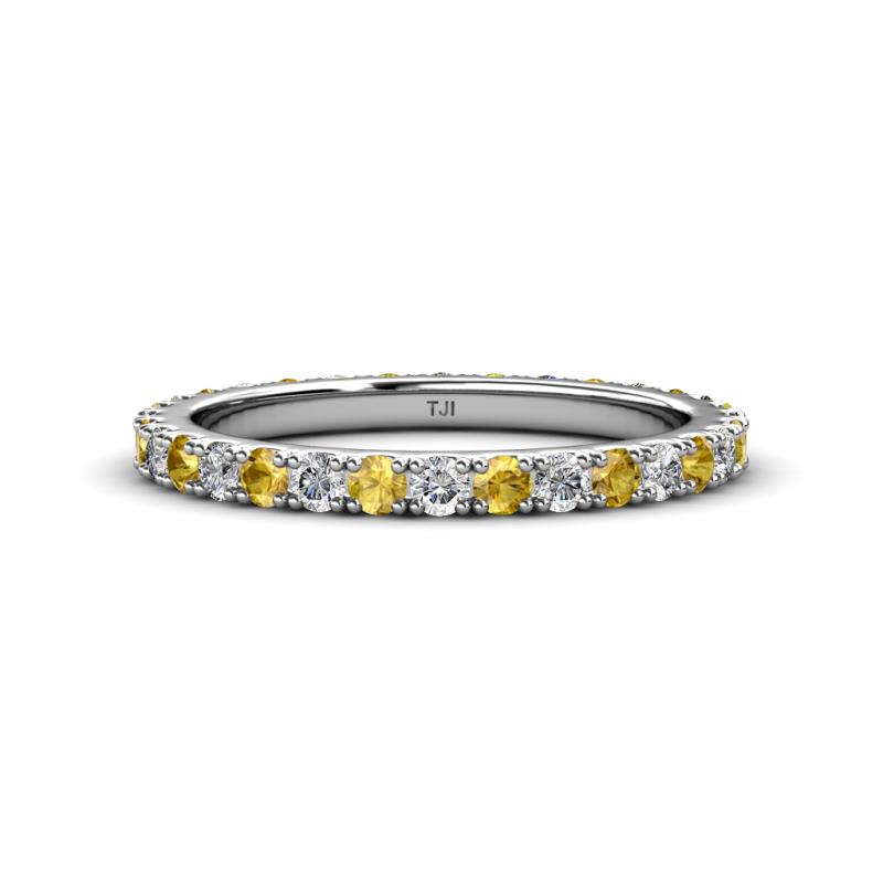 Lara 2.70 mm Citrine and Lab Grown Diamond Eternity Band 