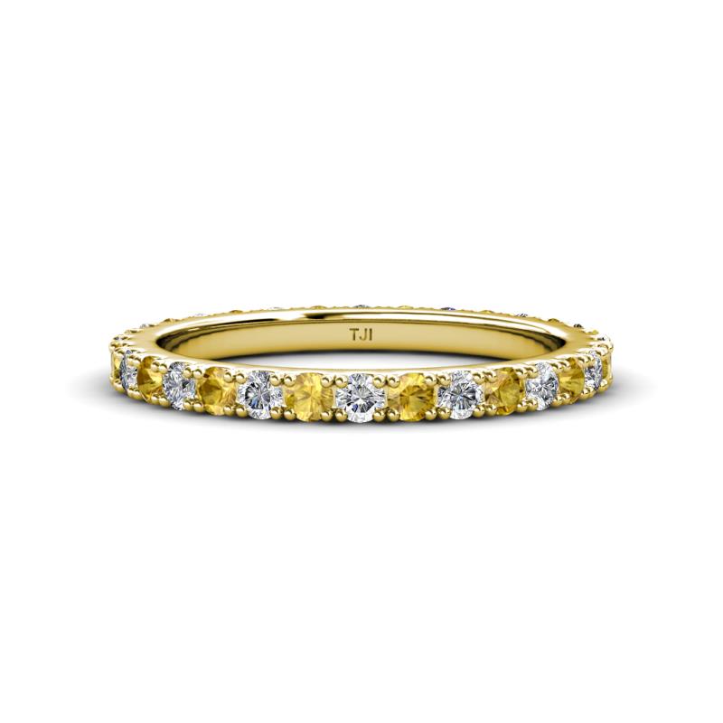 Lara 2.70 mm Citrine and Lab Grown Diamond Eternity Band 