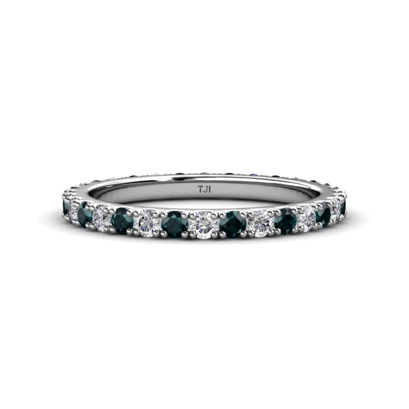 Lara 2.70 mm London Blue Topaz and Lab Grown Diamond Eternity Band 