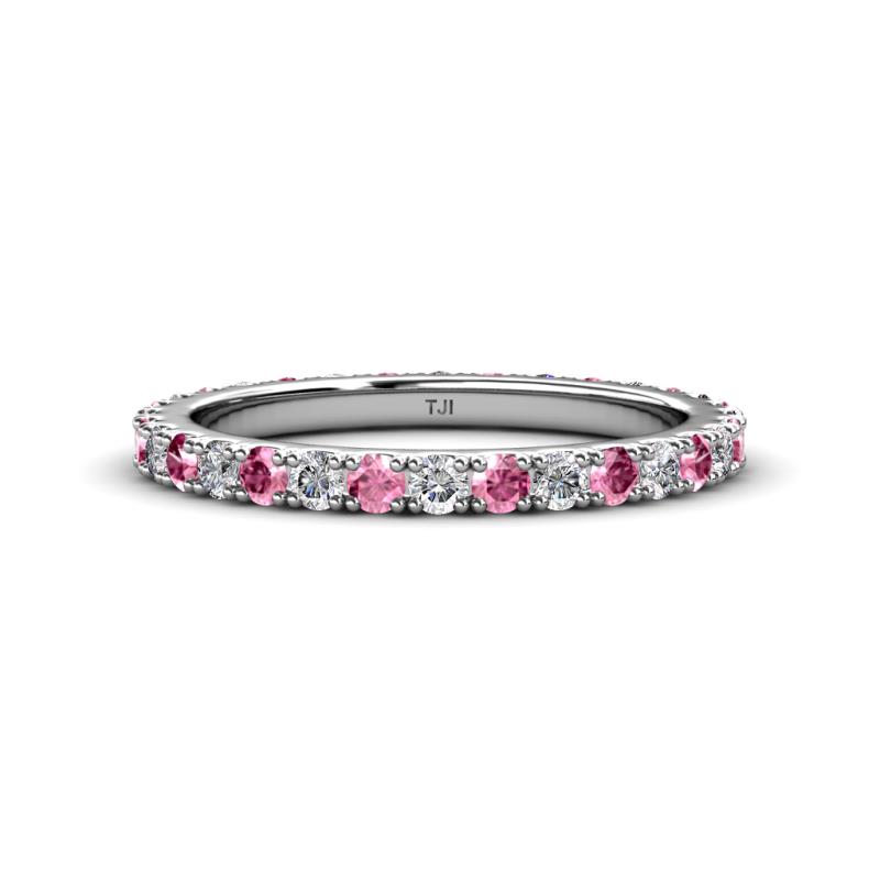Lara 2.70 mm Pink Tourmaline and Lab Grown Diamond Eternity Band 