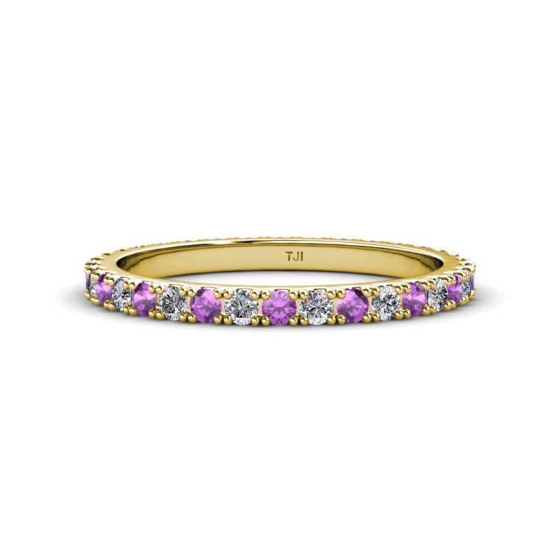 Lara 2.40 mm Amethyst and Diamond Eternity Band 