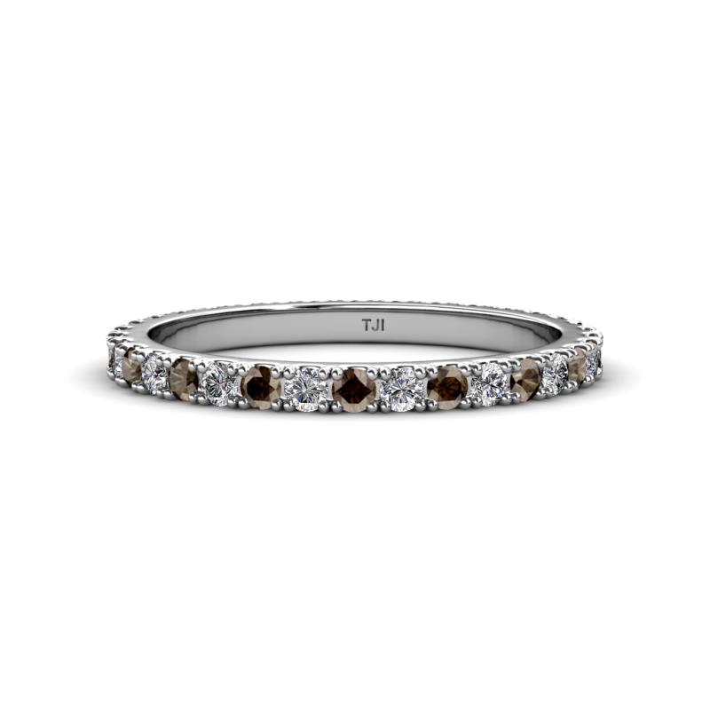 Lara 2.40 mm Smoky Quartz and Diamond Eternity Band 