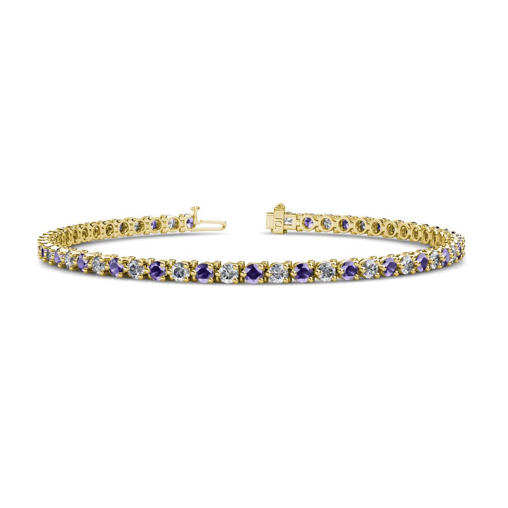 Cliona 3.00 mm Iolite and Diamond Eternity Tennis Bracelet 