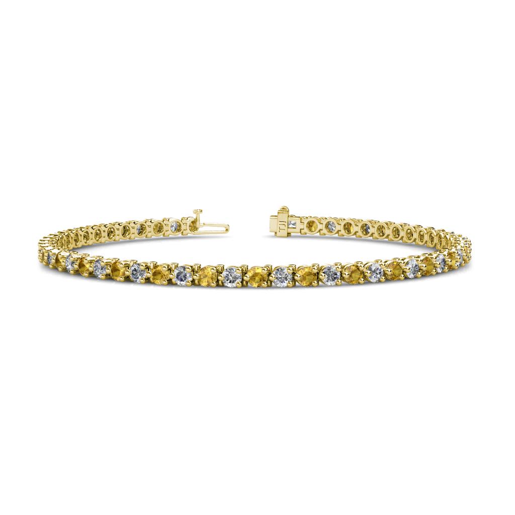 Cliona 3.00 mm Citrine and Lab Grown Diamond Eternity Tennis Bracelet 