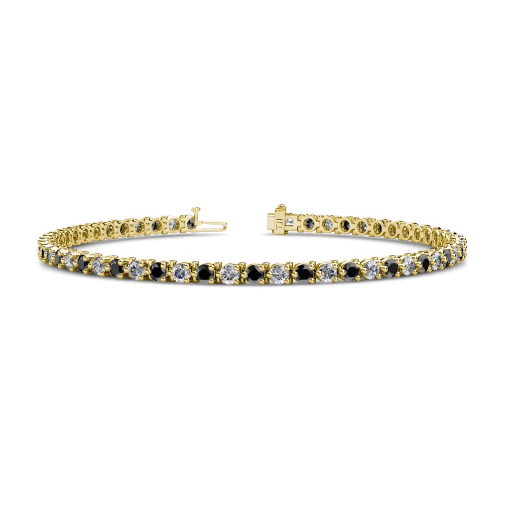 Cliona 3.00 mm Black Diamond and Lab Grown Diamond Eternity Tennis Bracelet 