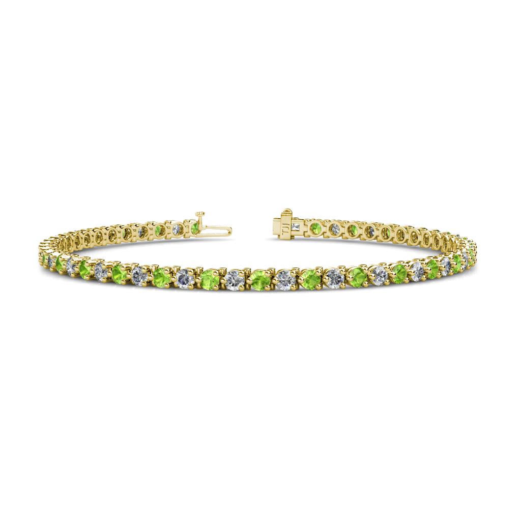 Cliona 2.70 mm Peridot and Lab Grown Diamond Eternity Tennis Bracelet 