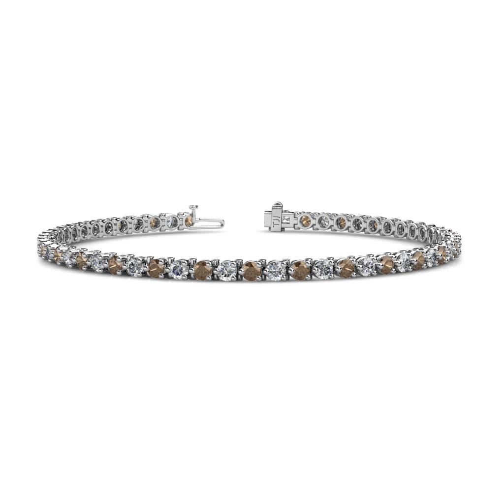 Cliona 2.70 mm Smoky Quartz and Lab Grown Diamond Eternity Tennis Bracelet 