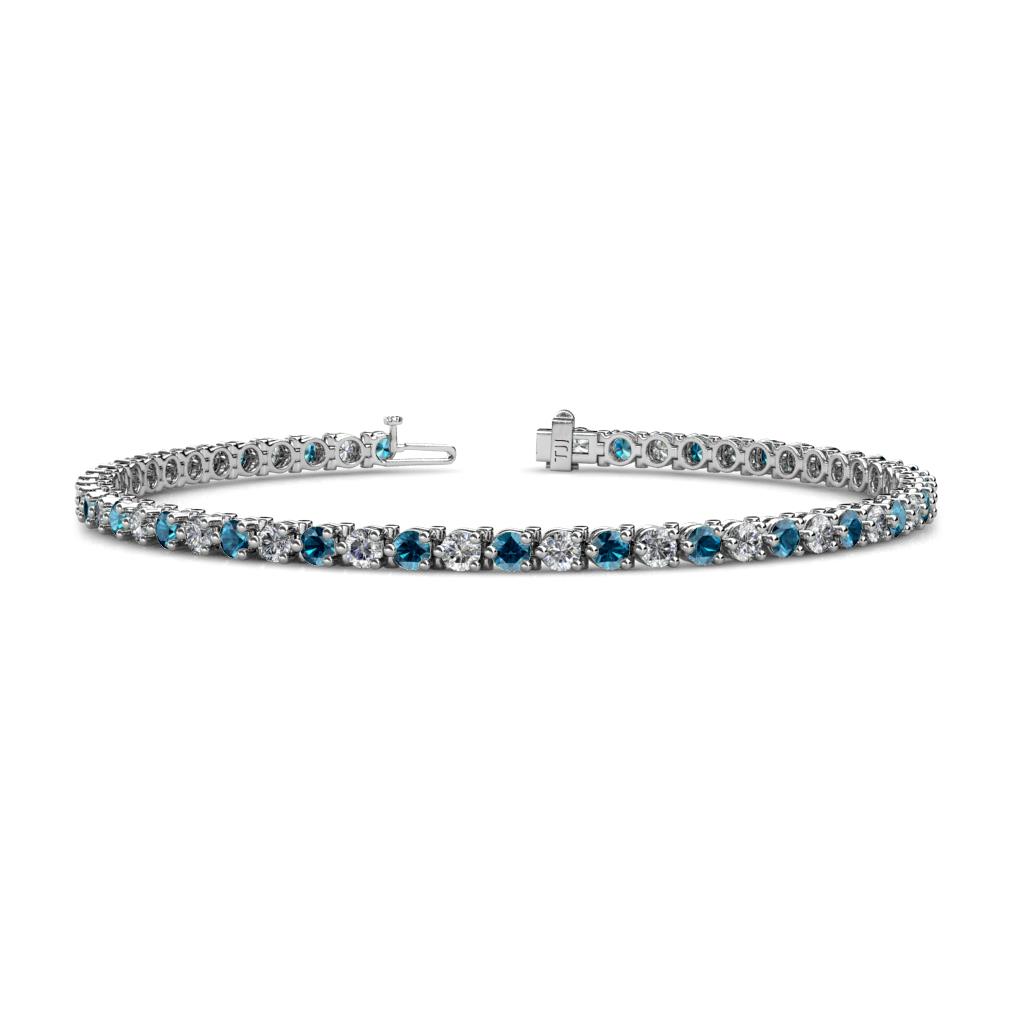 Cliona 2.70 mm Blue Diamond and Lab Grown Diamond Eternity Tennis Bracelet 