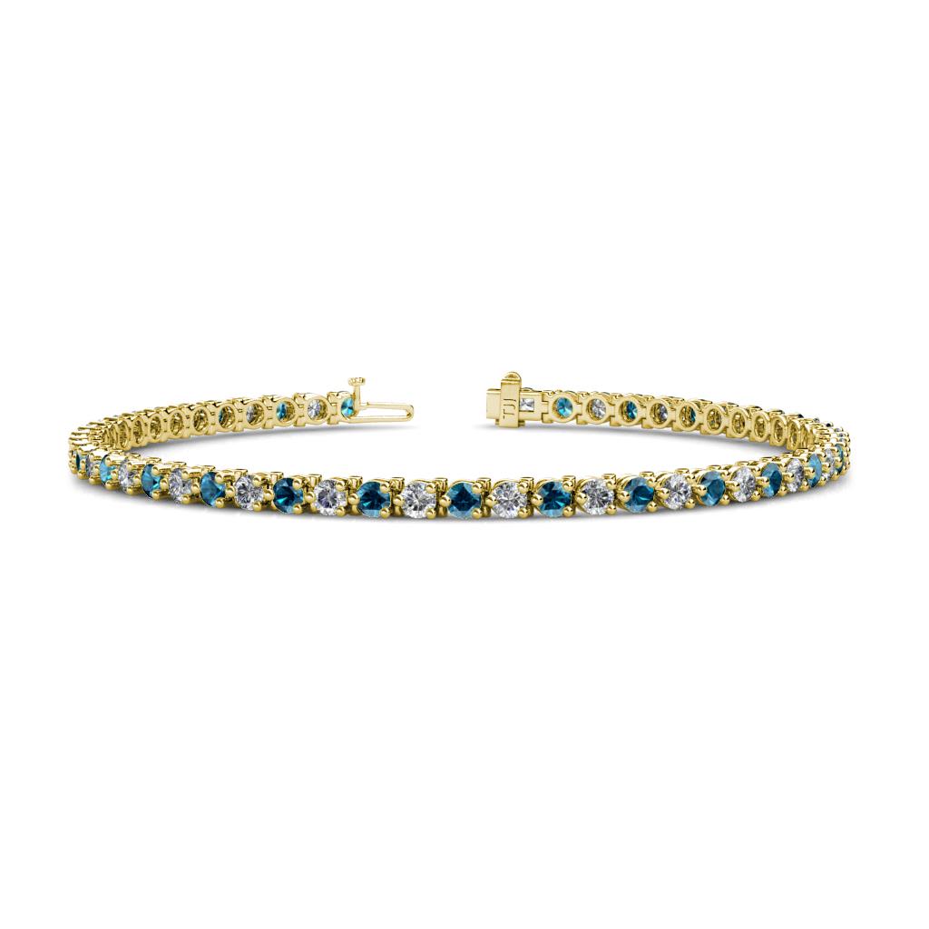 Cliona 2.70 mm Blue Diamond and Lab Grown Diamond Eternity Tennis Bracelet 