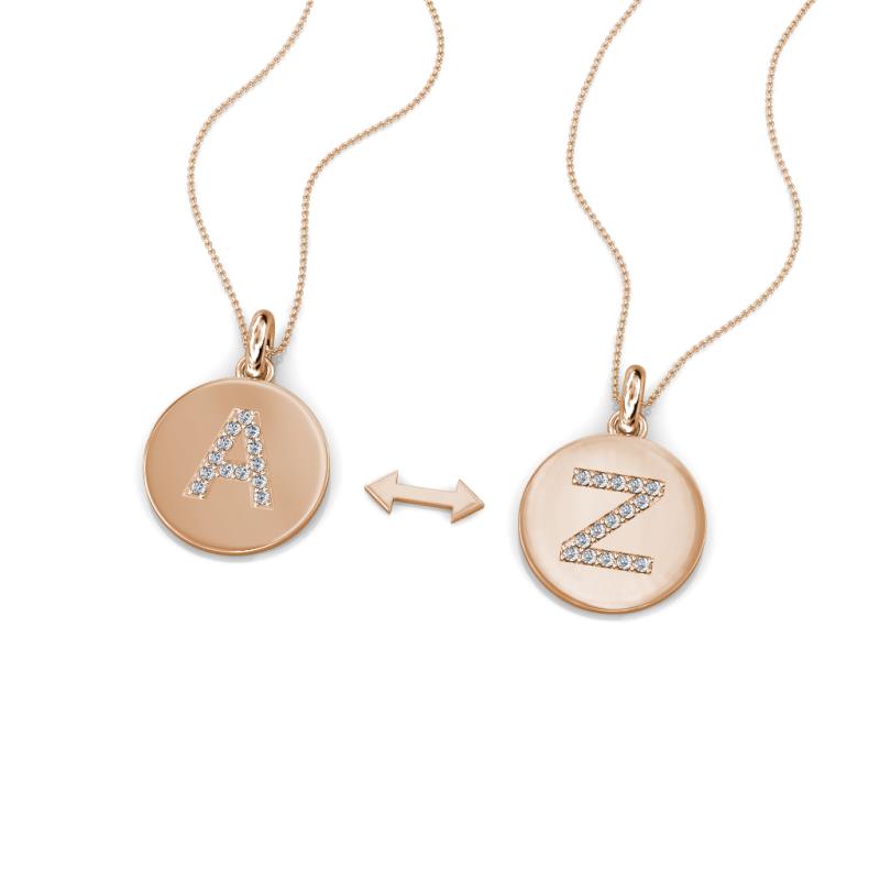 A 2 Z (Circle) Round Diamond Initial Pendant Necklace 