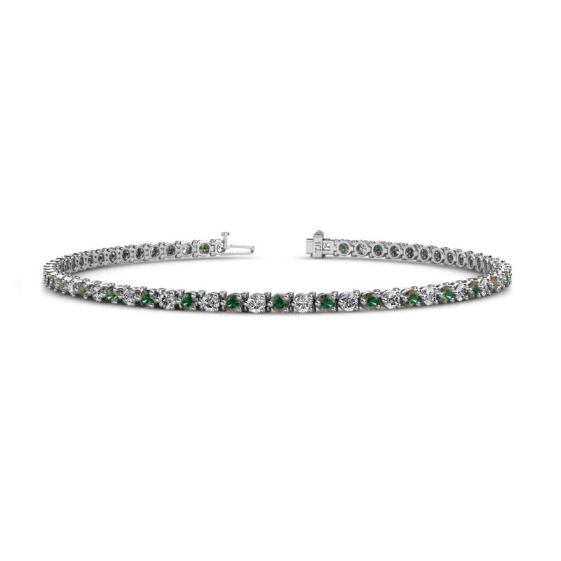 Cliona 2.40 mm Diamond and Lab Created Alexandrite Eternity Tennis Bracelet 