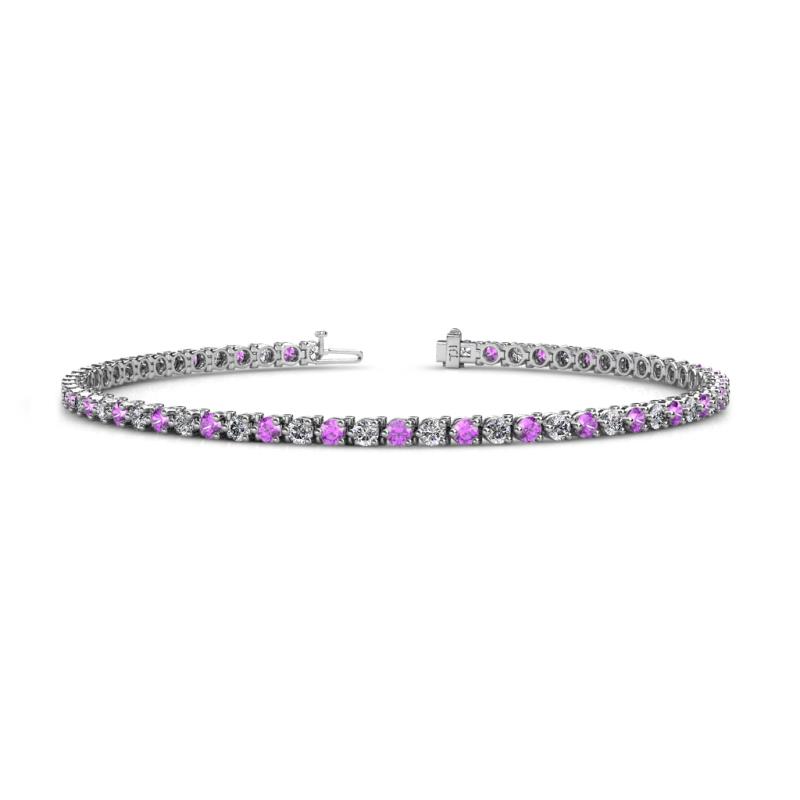 Cliona 2.40 mm Amethyst and Lab Grown Diamond Eternity Tennis Bracelet 