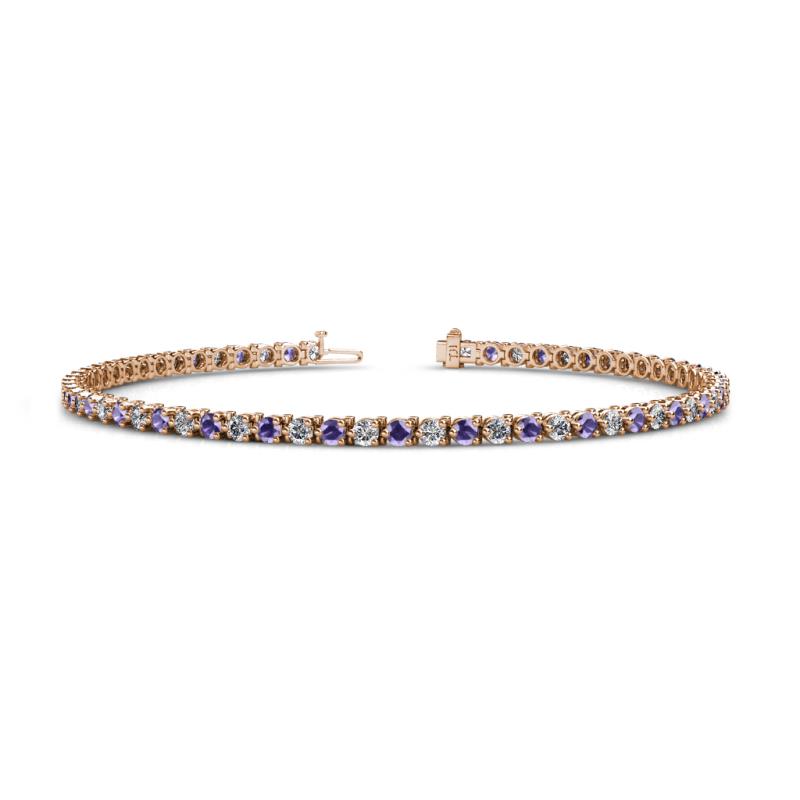 Cliona 2.40 mm Iolite and Lab Grown Diamond Eternity Tennis Bracelet 