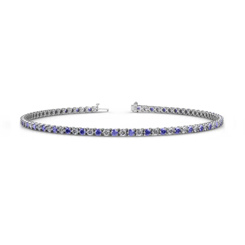 Cliona 2.00 mm Tanzanite and Diamond Eternity Tennis Bracelet 