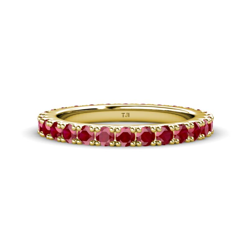 Lara 3.00 mm Ruby Eternity Band 