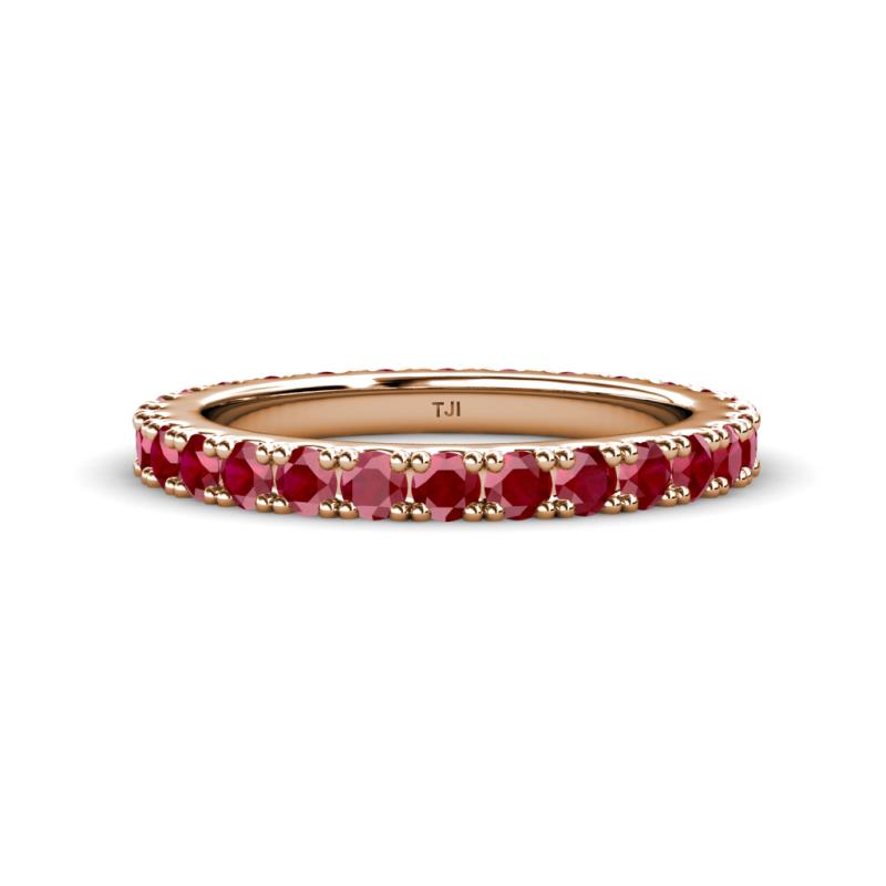 Lara 3.00 mm Ruby Eternity Band 