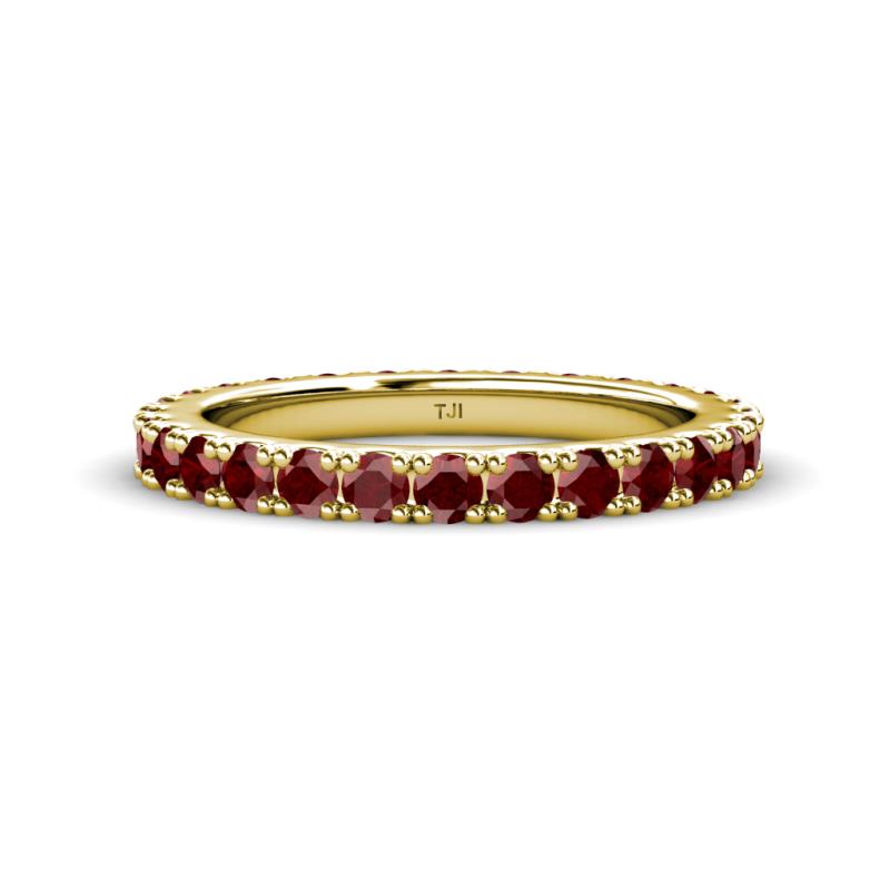 Lara 3.00 mm Red Garnet Eternity Band 