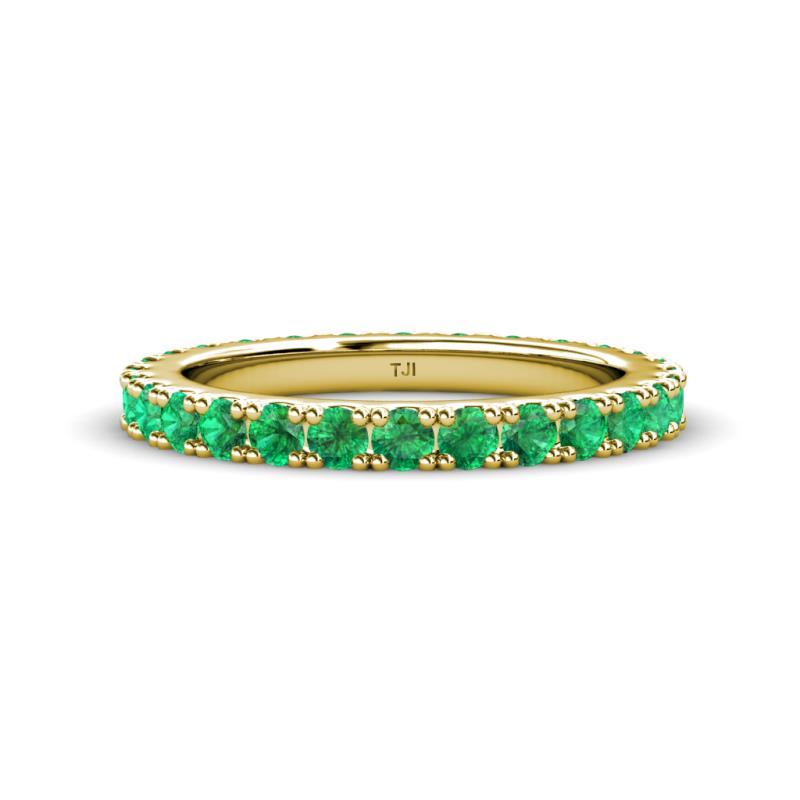 Lara 3.00 mm Emerald Eternity Band 