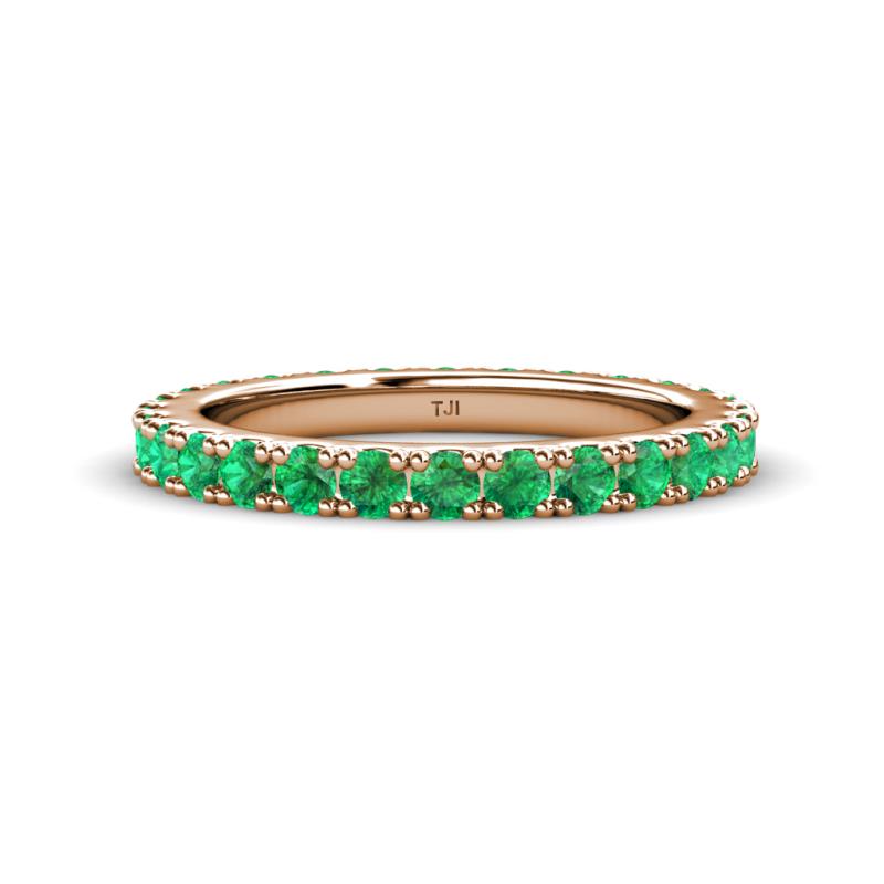 Lara 3.00 mm Emerald Eternity Band 