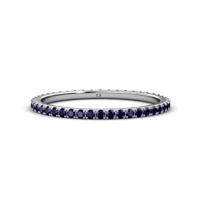 Lara Blue Sapphire Eternity Band Round Blue Sapphire ctw French Set Womens Eternity Ring Stackable K White Gold