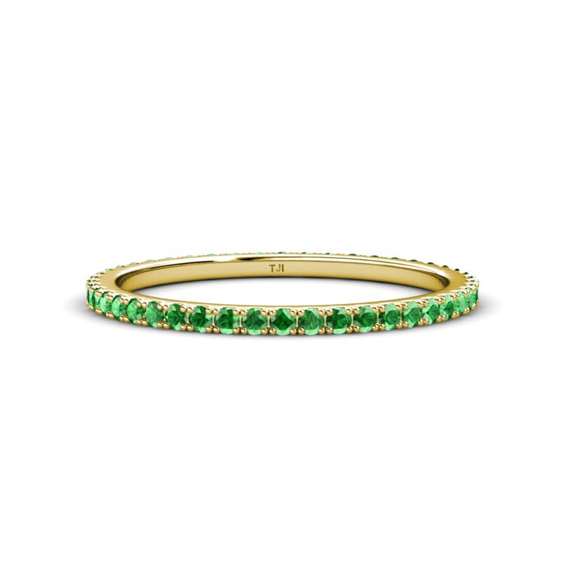 Lara 1.70 mm Green Garnet Eternity Band 