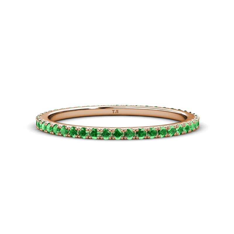 Lara 1.70 mm Green Garnet Eternity Band 