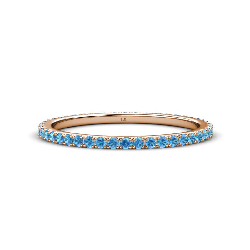 Lara 1.70 mm Blue Topaz Eternity Band 