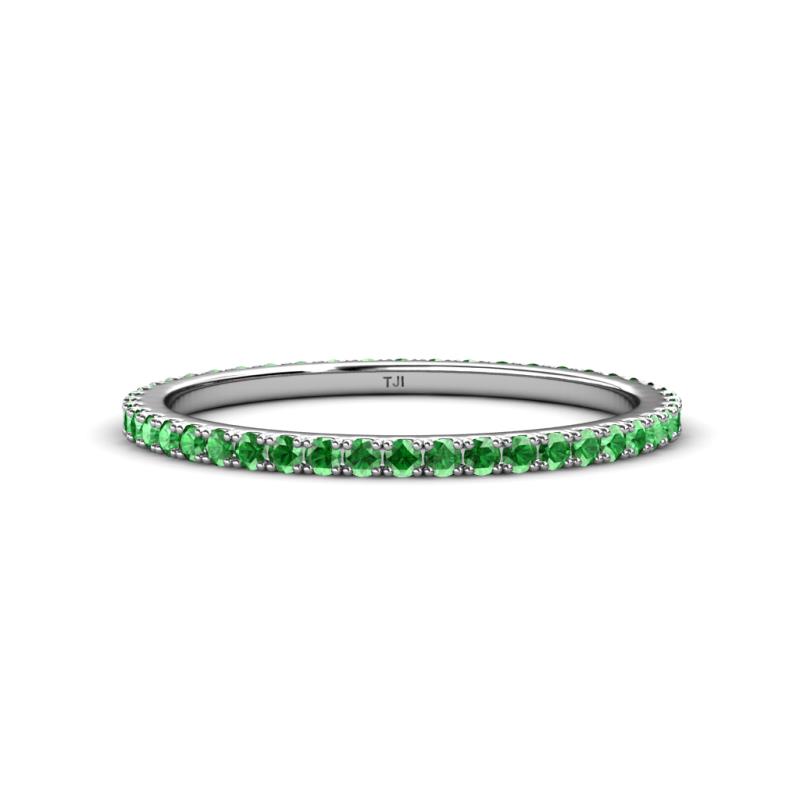 Lara 1.70 mm Green Garnet Eternity Band 