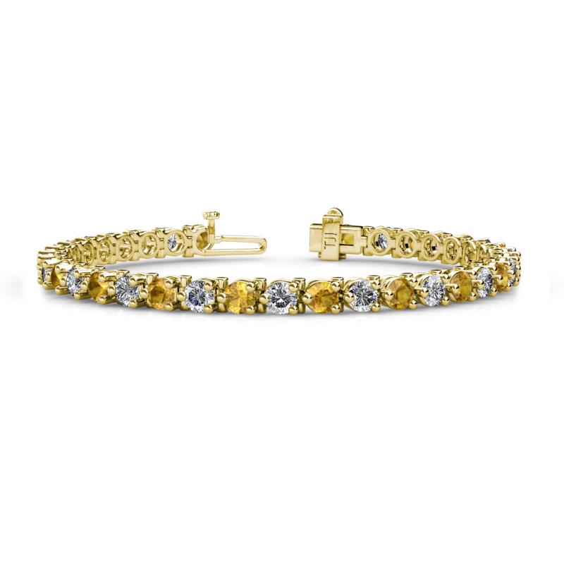 Cliona 4.10 mm Citrine and Diamond Eternity Tennis Bracelet 