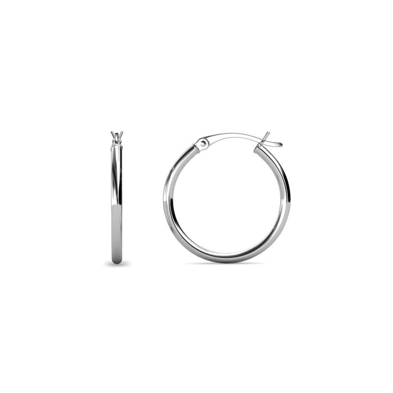 Anna (2x25 mm) Shiny Polished Round Tube Hoop Earrings 