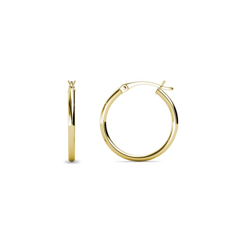 Anna (2x25 mm) Shiny Polished Round Tube Hoop Earrings 