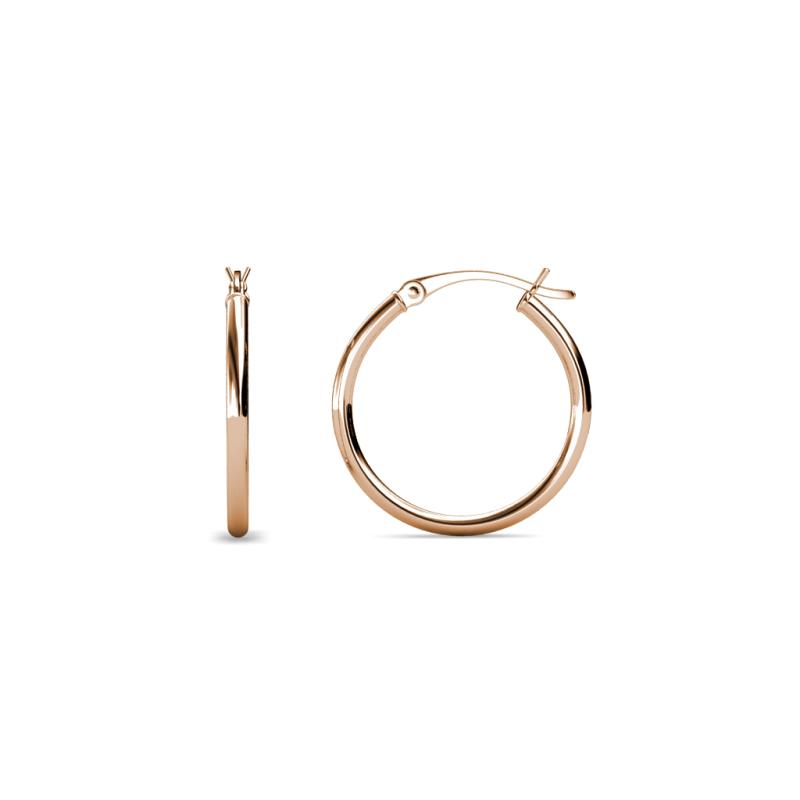 Anna (2x25 mm) Shiny Polished Round Tube Hoop Earrings 