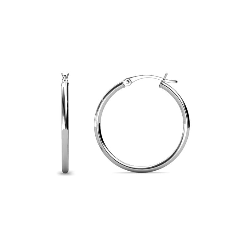 Anna (2x30 mm) Shiny Polished Round Tube Hoop Earrings 