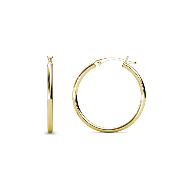 Anna (2x30 mm) Shiny Polished Round Tube Hoop Earrings 