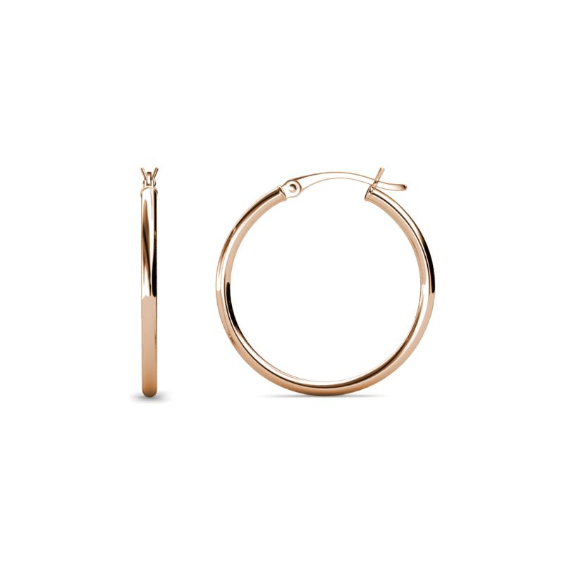 Anna (2x30 mm) Shiny Polished Round Tube Hoop Earrings 