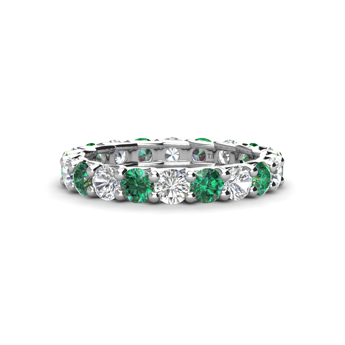 Laida 3.40 mm Diamond and Lab Created Alexandrite Eternity Band 