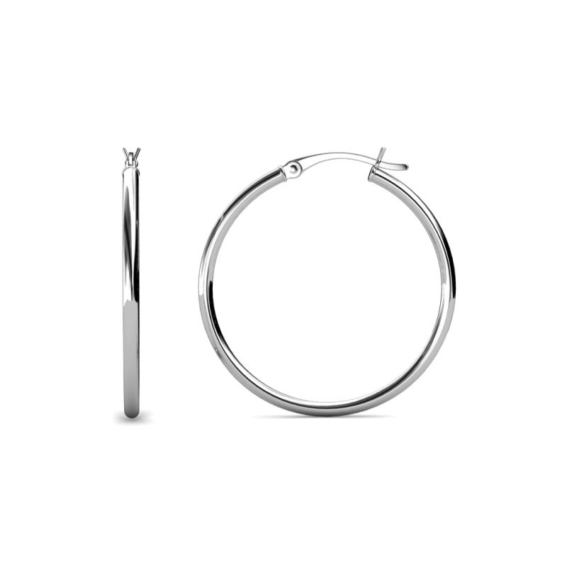 Anna (2x35 mm) Shiny Polished Round Tube Hoop Earrings 