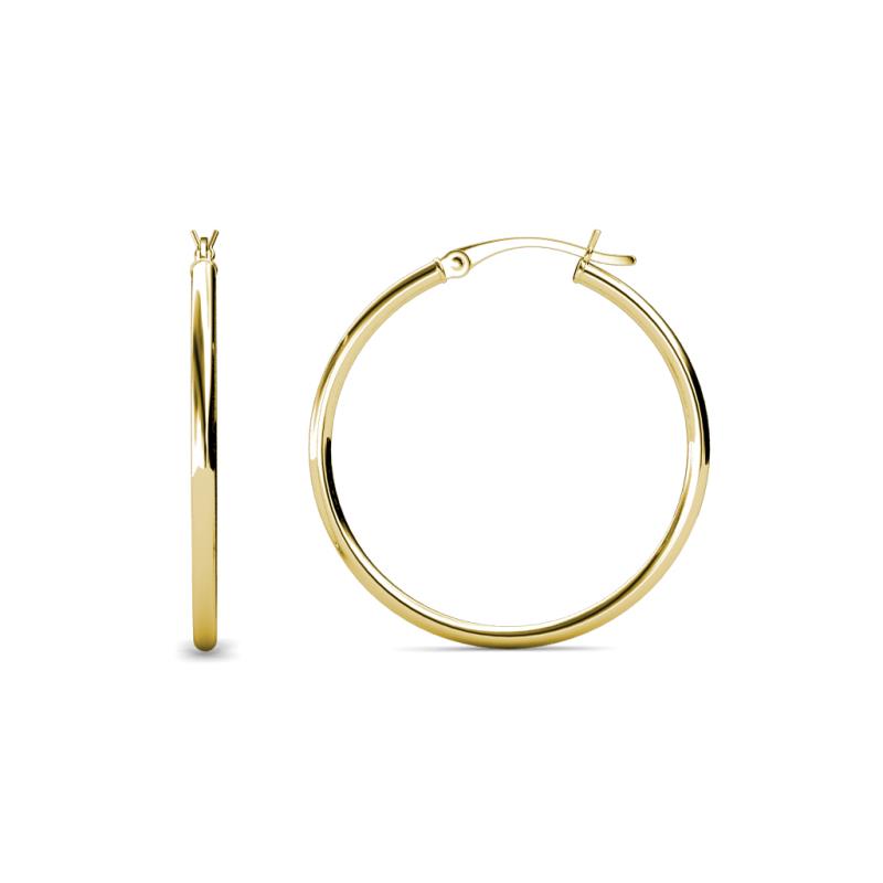 Anna (2x35 mm) Shiny Polished Round Tube Hoop Earrings 