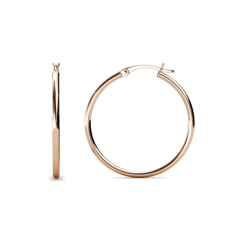 Anna (2x35 mm) Shiny Polished Round Tube Hoop Earrings 
