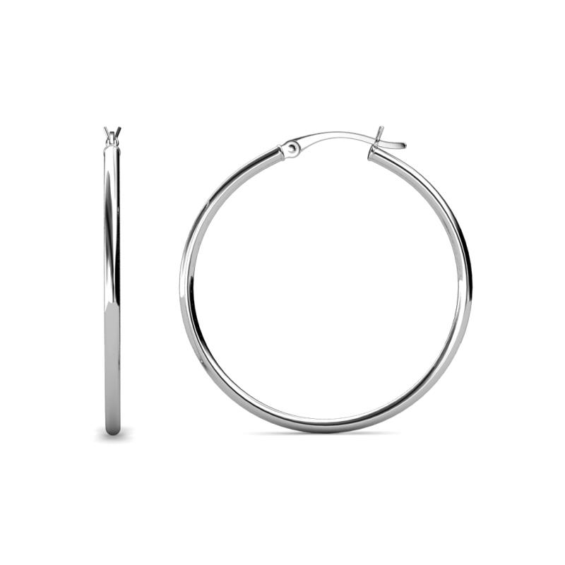 Anna (2x40 mm) Shiny Polished Round Tube Hoop Earrings 