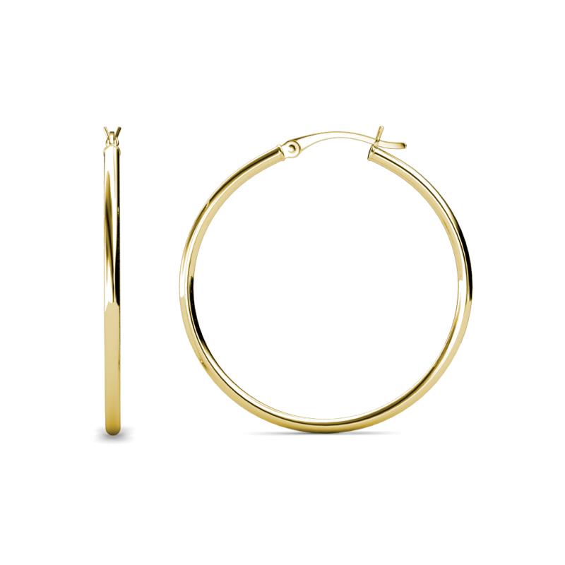 Anna (2x40 mm) Shiny Polished Round Tube Hoop Earrings 
