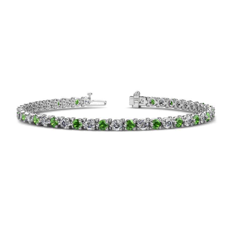 Cliona 3.30 mm Green Garnet and Lab Grown Diamond Eternity Tennis Bracelet 