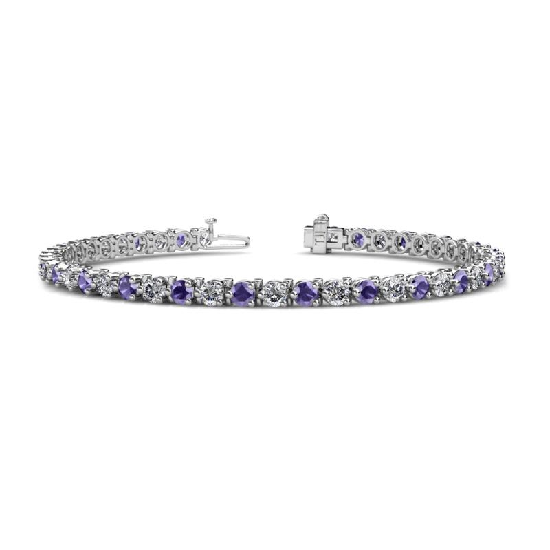 Cliona 3.30 mm Iolite and Lab Grown Diamond Eternity Tennis Bracelet 