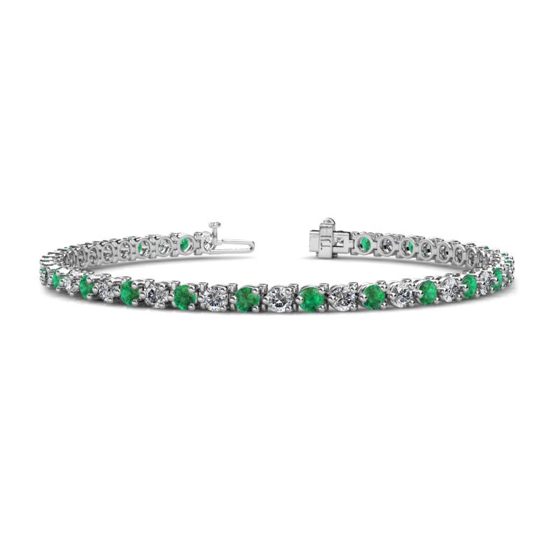 Cliona 3.30 mm Emerald and Lab Grown Diamond Eternity Tennis Bracelet 